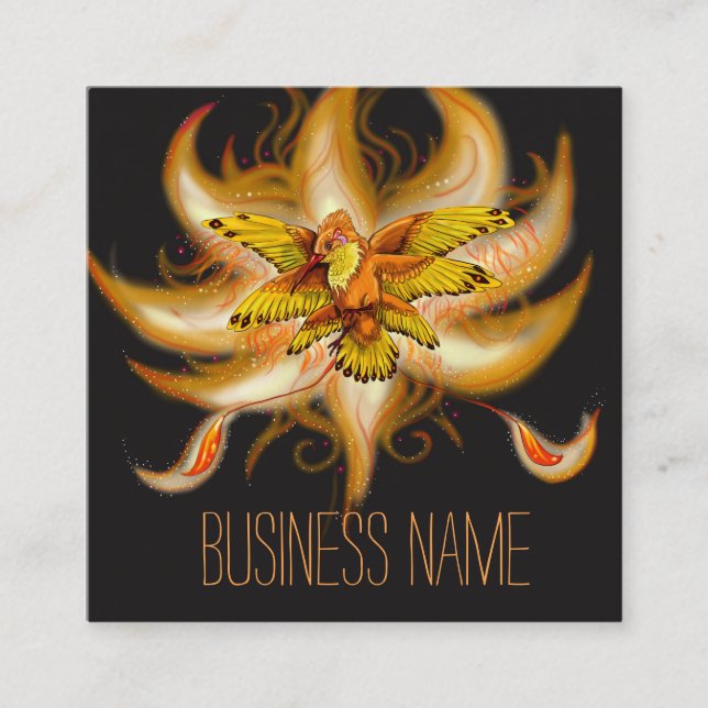Hummingbird Pheonix Square Business Card (Front)