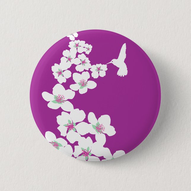 Hummingbird pink 6 cm round badge (Front)