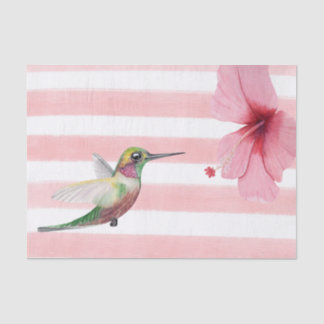 Hummingbird. Pink and White. Tissue Paper