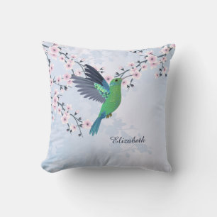 Hummingbird Pink Girly Shiny  Cushion