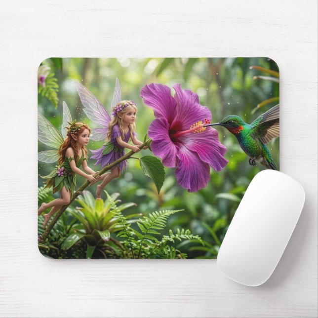 Hummingbird Pixie Helpers Mouse Mat (With Mouse)
