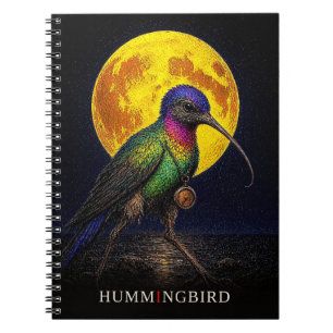 Hummingbird Pocket Watch gothic Surreal Notebook