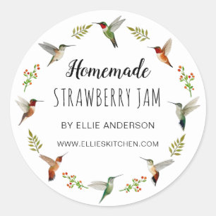 Hummingbird Product Sticker for homemade goods
