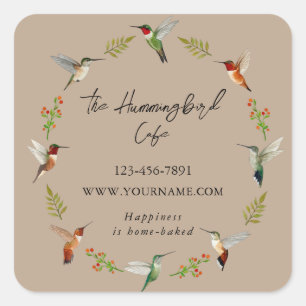 Hummingbird Product Sticker for small businesses