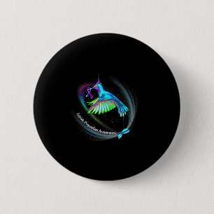 Hummingbird Purple Blue Ribbon Suicide Prevention 6 Cm Round Badge