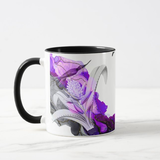 Hummingbird (Purple Design) Mug (Left)