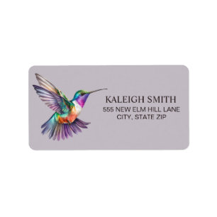 Hummingbird Purple Nature Address Label