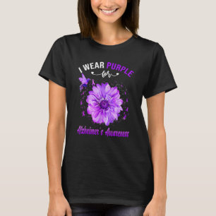 Hummingbird Purple Ribbon Alzheimer's Awareness T-Shirt