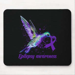 Hummingbird Purple Ribbon Epilepsy Awareness Month Mouse Mat