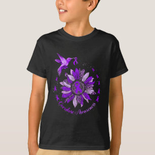 Hummingbird Purple Ribbon Overdose Warrior T-Shirt