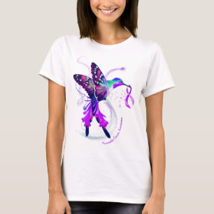 Hummingbird Purple Ribbon Pancreatic Cancer Awaren T-Shirt