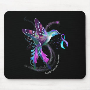 Hummingbird Purple Ribbon Suicide Prevention Aware Mouse Mat