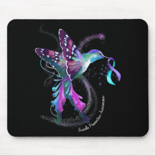 Hummingbird Purple Ribbon Suicide Prevention Aware Mouse Mat