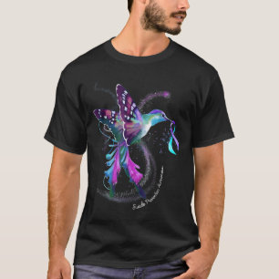 Hummingbird Purple Ribbon Suicide Prevention Aware T-Shirt