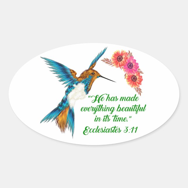 Hummingbird Quotes Oval Sticker (Front)