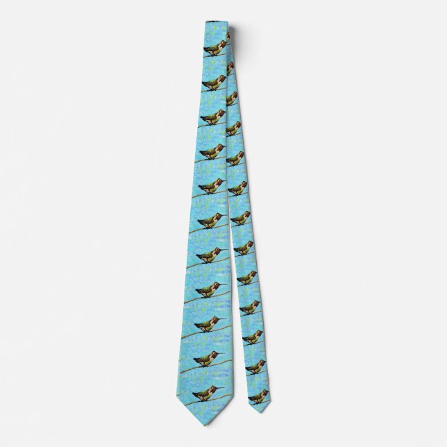 Hummingbird Ready to Fly Painting Tie (Front)