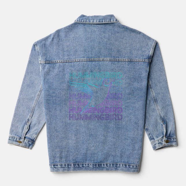 Hummingbird Retro  Denim Jacket (Back)