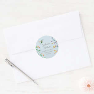 Hummingbird return address classic round sticker