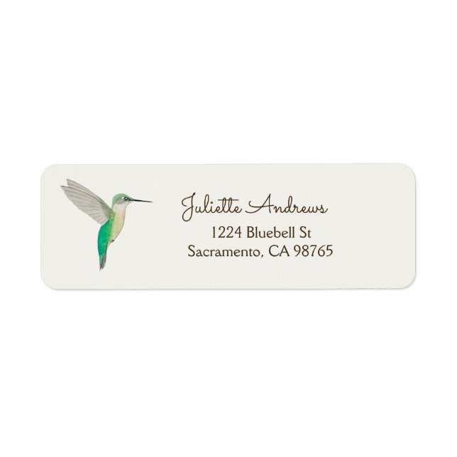  Hummingbird Return Address Label (Front)