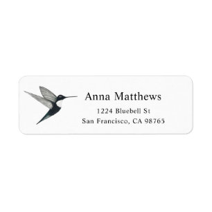 Hummingbird Return Address Label