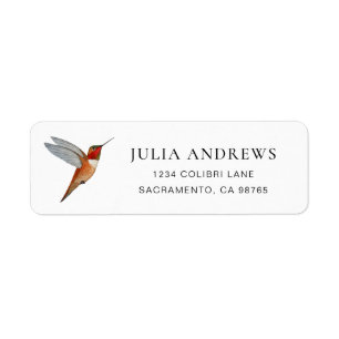 Hummingbird Return Address Label