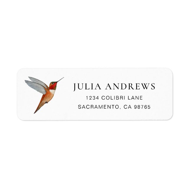 Hummingbird Return Address Label (Front)