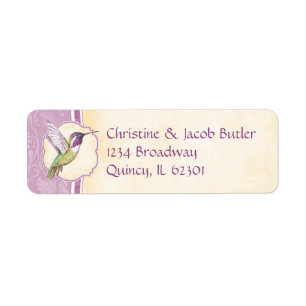 Hummingbird Return Address Label