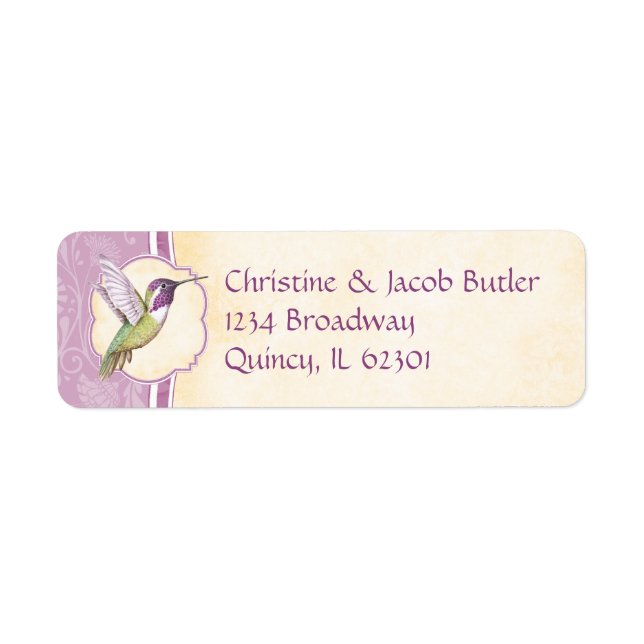 Hummingbird Return Address Label (Front)