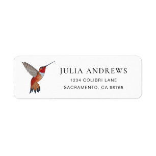 Hummingbird Return Address Label