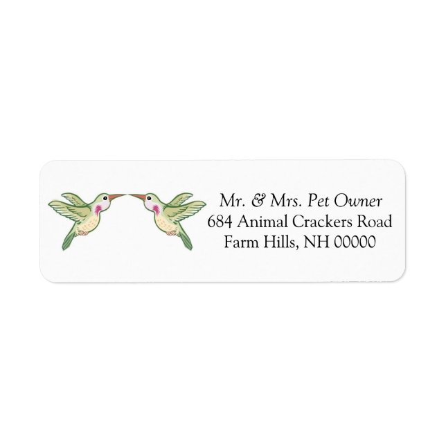 Hummingbird Return Address Labels Stickers (Front)