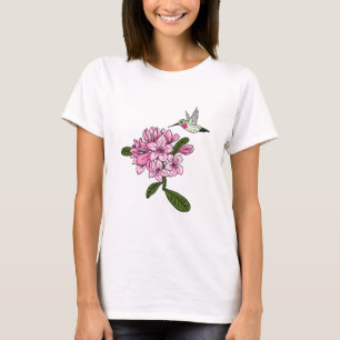 Hummingbird & Rhododendron Flower T-Shirt