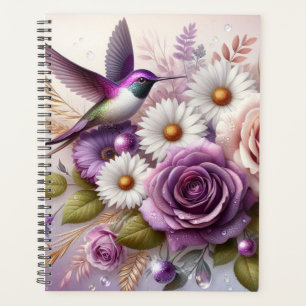 Hummingbird, Roses and Daisies Planner