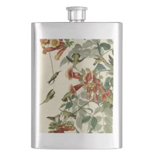 Hummingbird Ruby Throated Audubon Bird Hip Flask