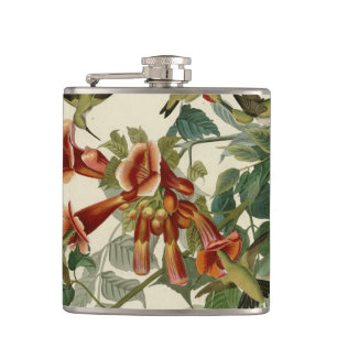 Hummingbird Ruby Throated Audubon Bird Hip Flask