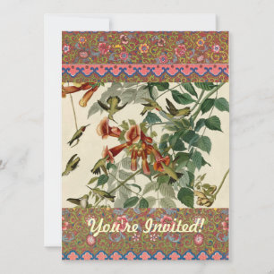 Hummingbird Ruby Throated Audubon Bird Invitation