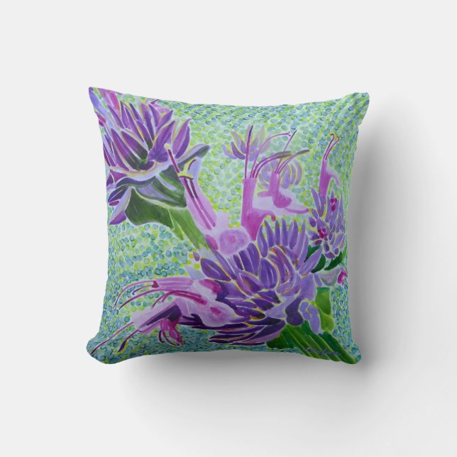 Hummingbird Sage Pillow (Front)