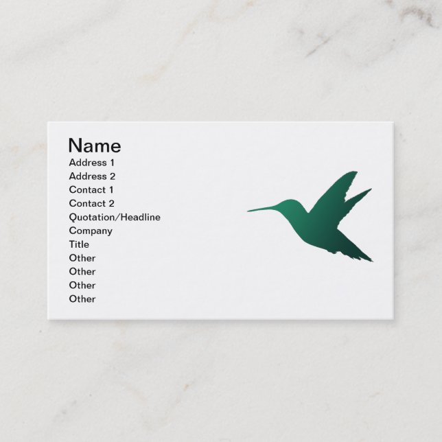 Hummingbird Silhouette Business Card (Front)