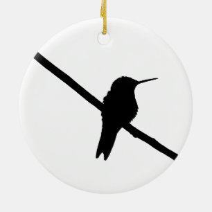 Hummingbird Silhouette Ceramic Tree Decoration