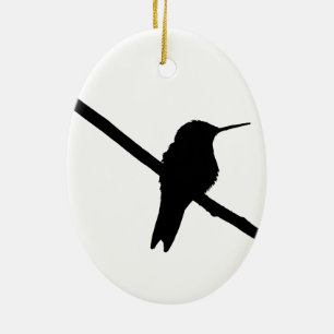 Hummingbird Silhouette Ceramic Tree Decoration