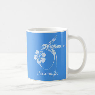 Hummingbird Simple & Elegant Blue & White Coffee Mug