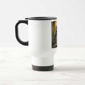 Hummingbird sitting on a Coffee Mug Travel Mug
