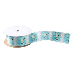 Hummingbird Sky Satin Ribbon
