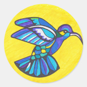 Hummingbird Song Classic Round Sticker