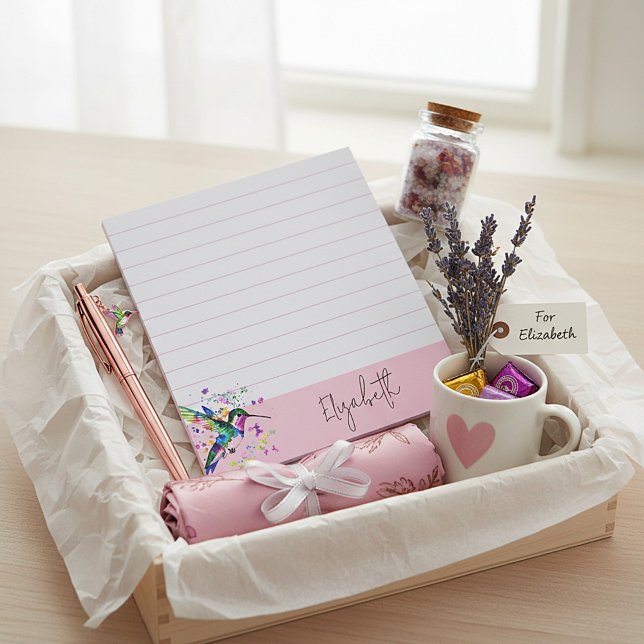 Hummingbird splatter personalised notepad (Creator Uploaded)