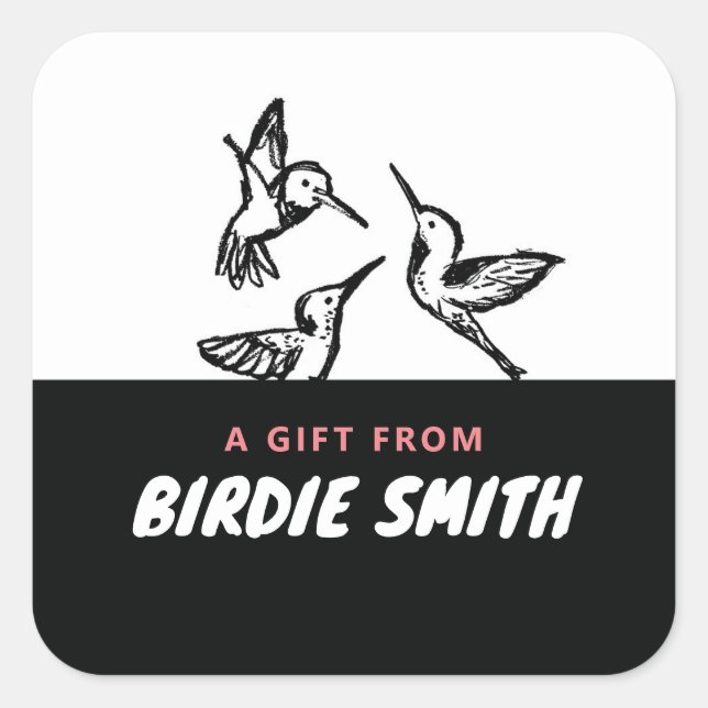 HUMMINGBIRD SQUARE STICKER (Front)