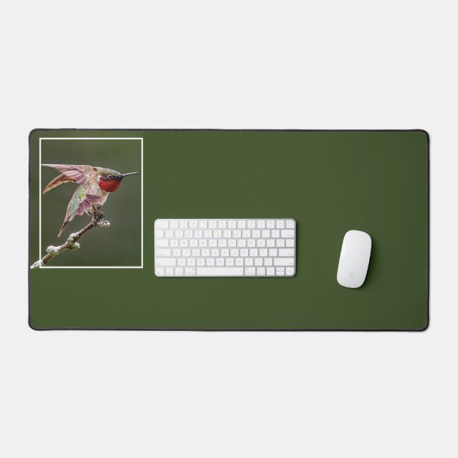Hummingbird Stretches Desk Mat (Keyboard & Mouse)