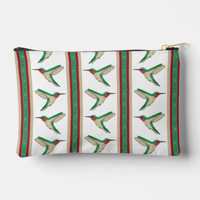 Hummingbird Stripe Zipper Pouch (Back)