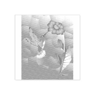 Hummingbird:  Stylised Rubber Stamp