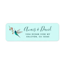 Hummingbird Summer Wedding  return address Label
