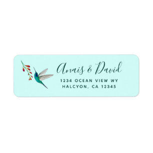 Hummingbird Summer Wedding  return address Label